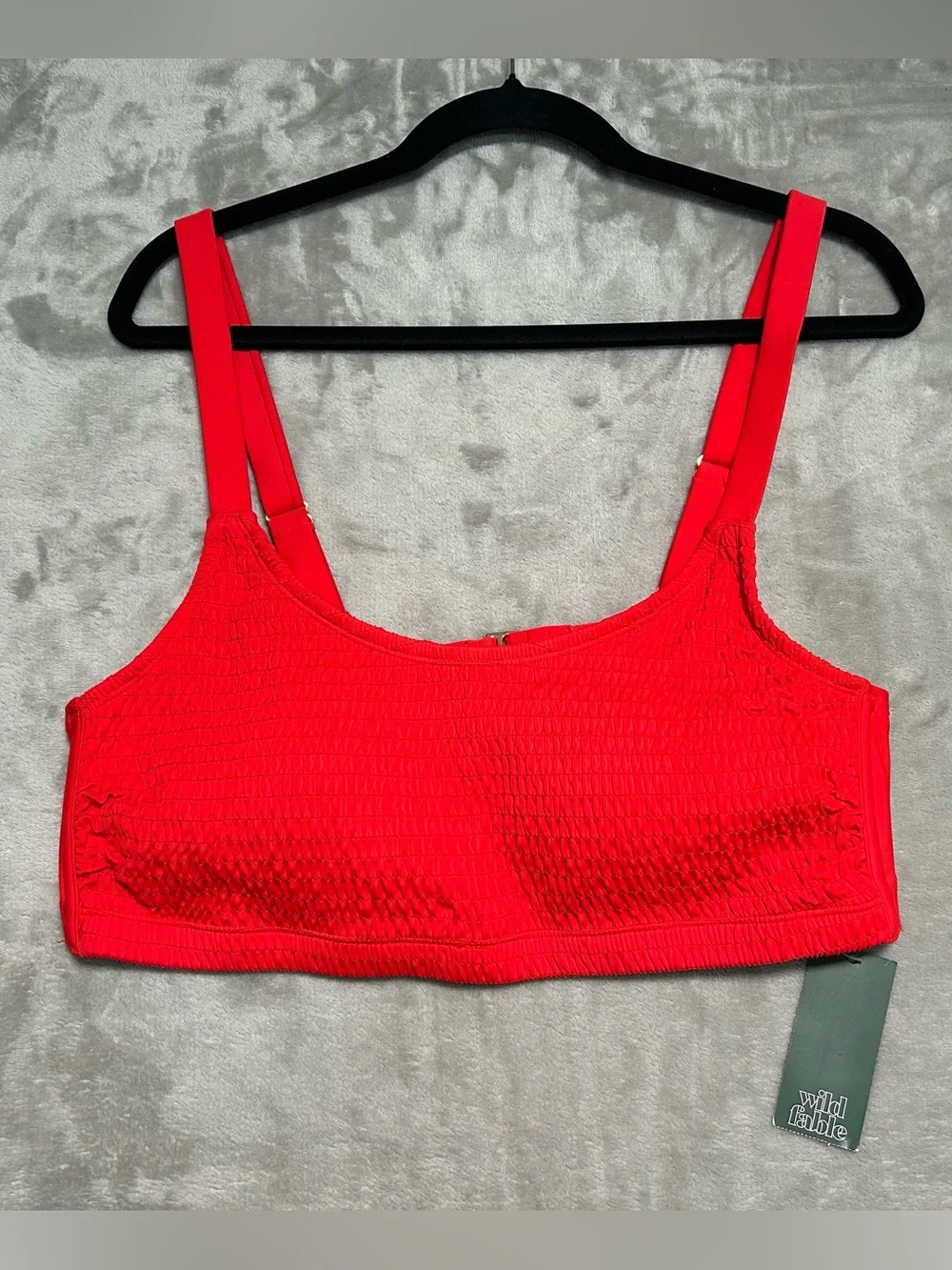Wild Fable Smocked Bikini Top Women’s 1X Red